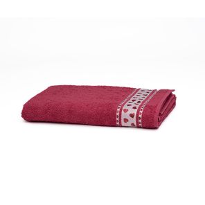 Toalha de Banho Döhler Premium FJ-6987 Corações Carmim