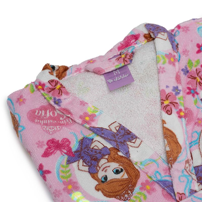 Infantil Roupão Dohler Roupão Infantil Pequeno Velour Princesa Sofia 12  Cama Mesa Banho