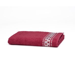 Toalha de Rosto Döhler Premium FJ-6987 Corações Carmim
