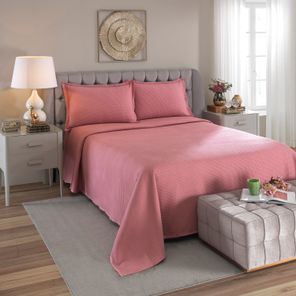 Kit Colcha Queen Döhler Piquet Rosa