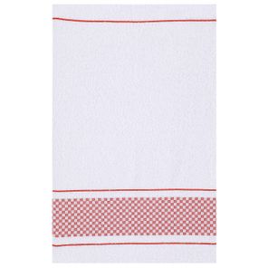 Pano de Prato Döhler Vitoria Branco Barra Xadrez Vermelha