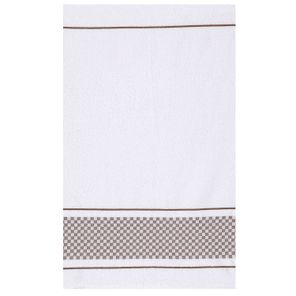 Pano de Prato Döhler Vitoria Branco Barra Xadrez Castanho