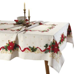 Toalha de Mesa Retangular Döhler Natal  8 lugares 160x250cm