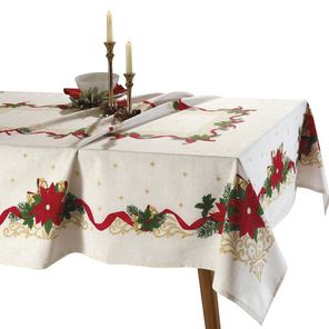 Toalha de Mesa Retangular Döhler  Natal 6 lugares 140x210cm