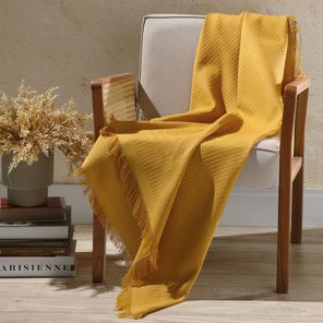 Manta Marrocos Döhler 150x120cm Mostarda