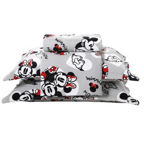Kit Colcha Queen Döhler Piquet Mickey e Minnie 14 100% Algodão