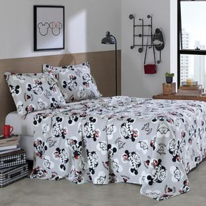 Kit Colcha Casal Döhler Piquet Mickey e Minnie 14 100% Algodão