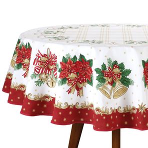 Toalha de Mesa Redonda Döhler Natal 107 4 lugares 160cm