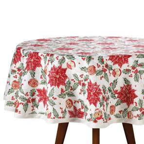 Toalha de Mesa Redonda Döhler Natal 106 4 lugares 160cm
