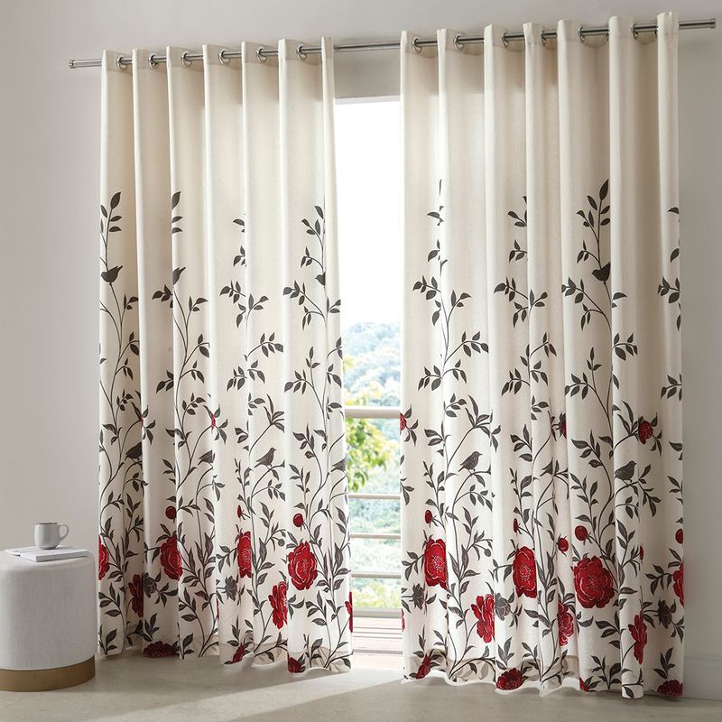 Cortina-Translucida-Dohler-Tais-Floral-Vermelha-200x180cm