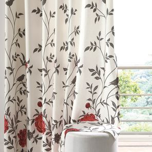 Cortina Translúcida Döhler Tais Floral Vermelha 300x250cm