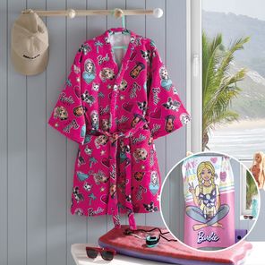 Kit Roupão + Toalha Barbie Döhler Infantil