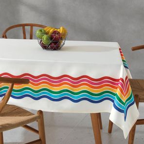 Toalha de Mesa Quadrada Döhler Clean Rainbow 4 Lugares