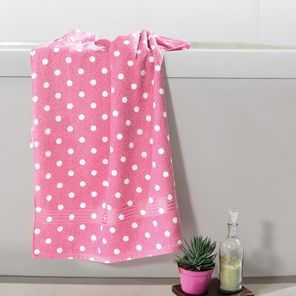 Toalha de Rosto Döhler Prisma Fernanda Bolinhas Rosa