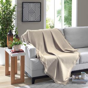 Manta Marrocos Döhler 150x210cm Bege