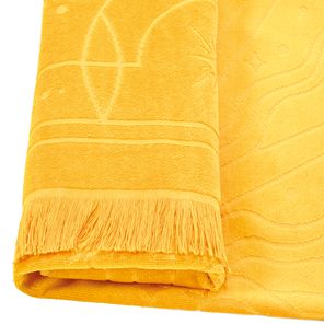 Toalha de Piscina Döhler BBB Amarela com franja