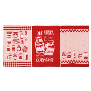Kit Pano de Prato Döhler Sentimentos 3 peças