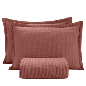 Kit Colcha Casal Döhler Piquet Terracota