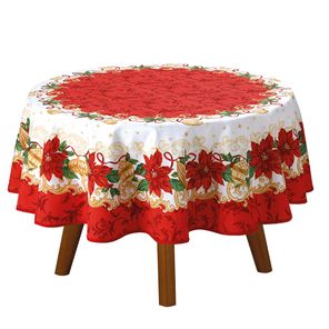 Toalha de Mesa Redonda Döhler Natal 110 4 Lugares