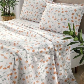 Kit Colcha Queen Döhler Piquet Flora 3 peças