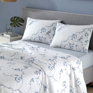 Jogo de Cama Casal Döhler Celeste 180 fios 4 peças
