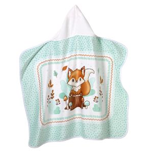 Toalha de Banho Döhler com Capuz Baby Raposa Verde 90x70cm