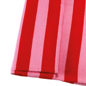 Toalha de Praia Döhler Cabana Listrada Vermelha e Rosa 76x152cm