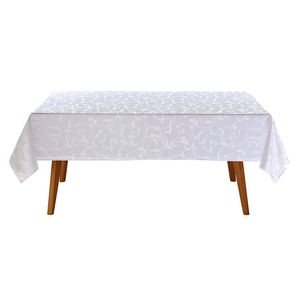 Toalha de Mesa Retangular Döhler Requinte II Arcos Branca 6 Lugares