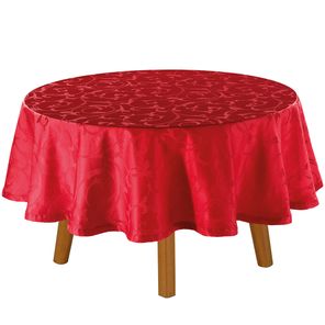 Toalha de Mesa Redonda Döhler Requinte II Arcos Vermelha 4 Lugares