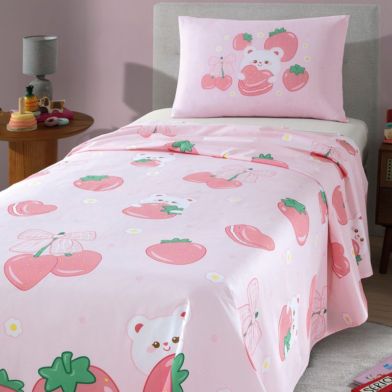Jogo-de-Cama-Infantil-Dohler-Morangos-130-fios-3-pecas