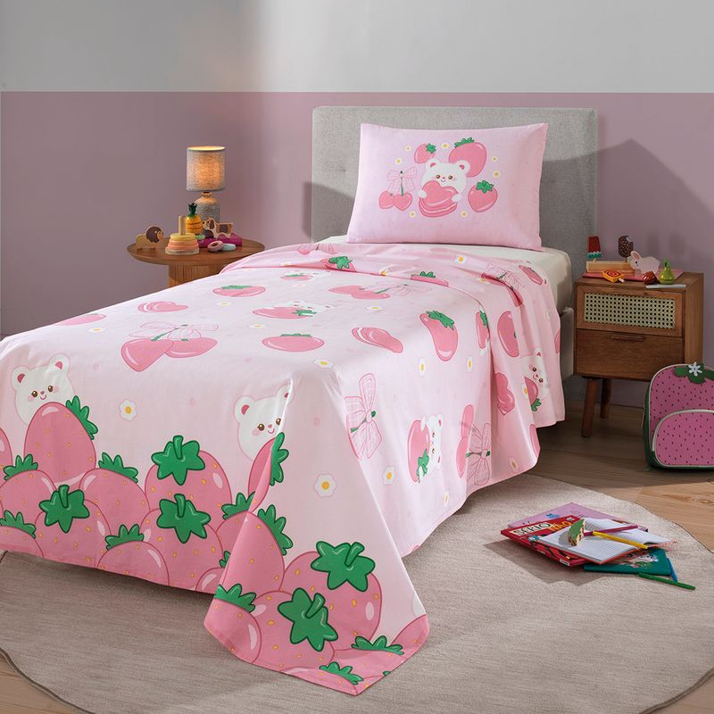 Jogo-de-Cama-Infantil-Dohler-Morangos-130-fios-3-pecas