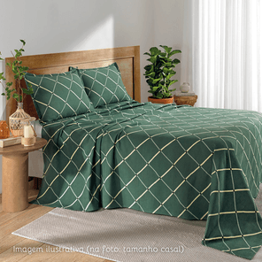 Kit Colcha Solteiro Döhler Piquet 100% Algodão Gaia 2 peças