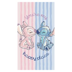 Toalha de Banho Infantil Döhler Stitch Azul e Rosa