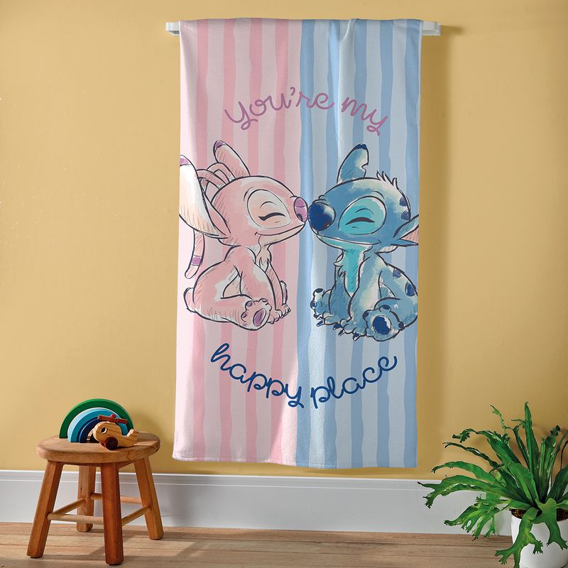 Toalha-de-Banho-Infantil-Dohler-Stitch-Azul-e-Rosa