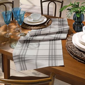 Trilho e Caminho de Mesa Döhler Luna Cinza 45x160cm