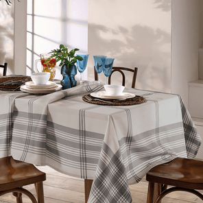 Toalha de Mesa Retangular Döhler Clean Luna Cinza 160 x 270cm