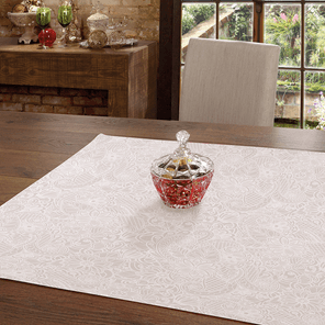 Toalha e Centro de Mesa Döhler Clean Edite Bege 78x78cm