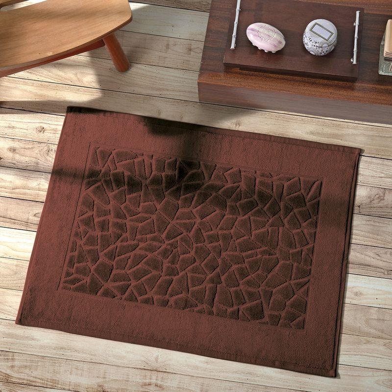 5195101-Toalha de Piso Dohler Confort FJ-6419 Marrom 70x50cm-2