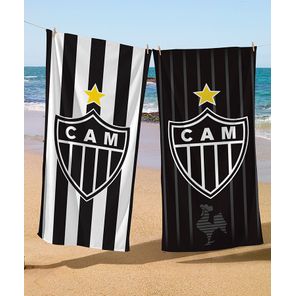 Toalha de Banho e Praia Döhler Atlético Mineiro Preto e Branco
