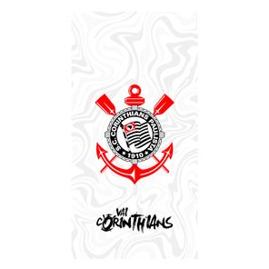 Toalha de Banho e Praia Döhler Corinthians Branca
