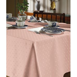 Toalha de Mesa Retangular Döhler Requinte TJ-5796 Rosê 10 Lugares
