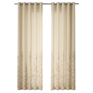Cortina Translúcida Döhler Tais Floral Cinza 200x180cm