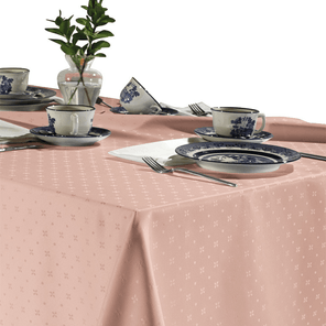 Toalha de Mesa Quadrada Döhler Requinte Bouquet Rosê 140x140cm
