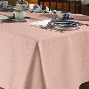 Toalha de Mesa Quadrada Döhler Requinte Bouquet Rosê 140x140cm