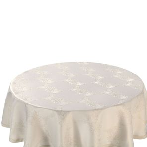 Toalha de Mesa Redonda Döhler Lumina Marfim 1,60m