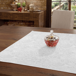 Toalha e Centro de Mesa Döhler Clean Edite Branco 78x78cm